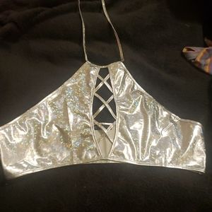 🛍5/$25 shein rave tip holo silver